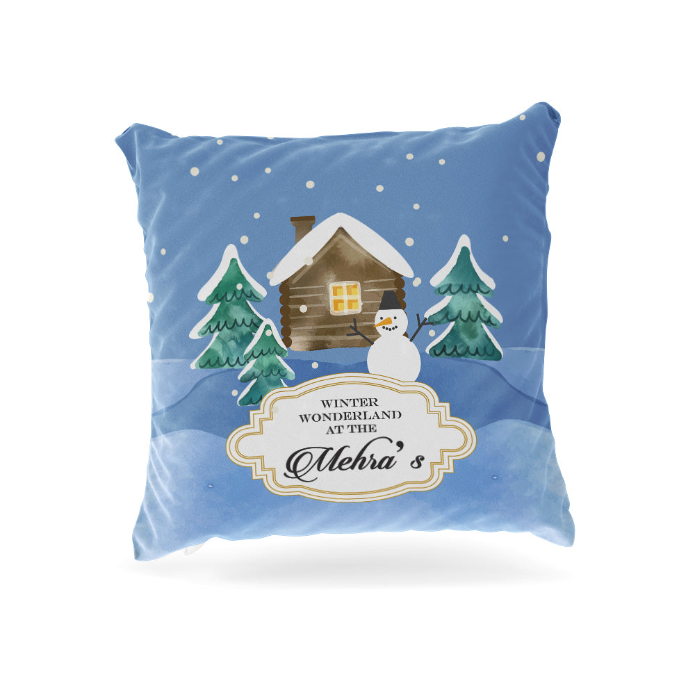 Mr. Snowy's House Christmas Cushion Cover