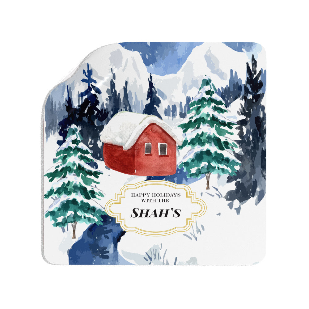 Little Red House Christmas Gift Sticker (Set of 24)