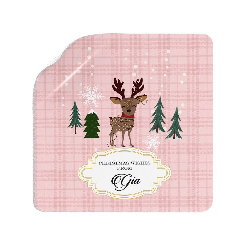 Rudolph in Christmas Lights Gift Sticker (Set of 24)