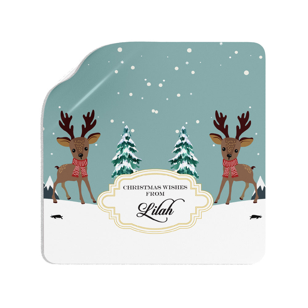 Rudolph in Wonderland Christmas Gift Sticker (Set of 24)