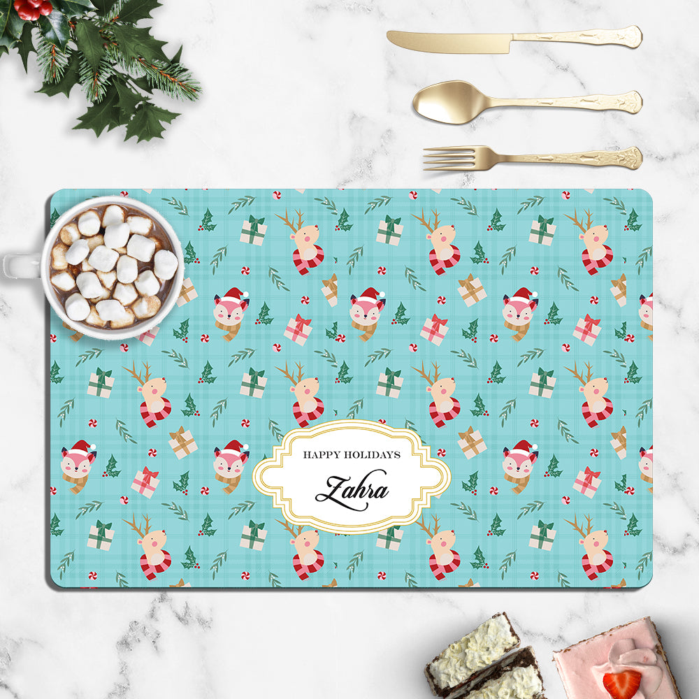 Merry Forest Friends Christmas Tablemat