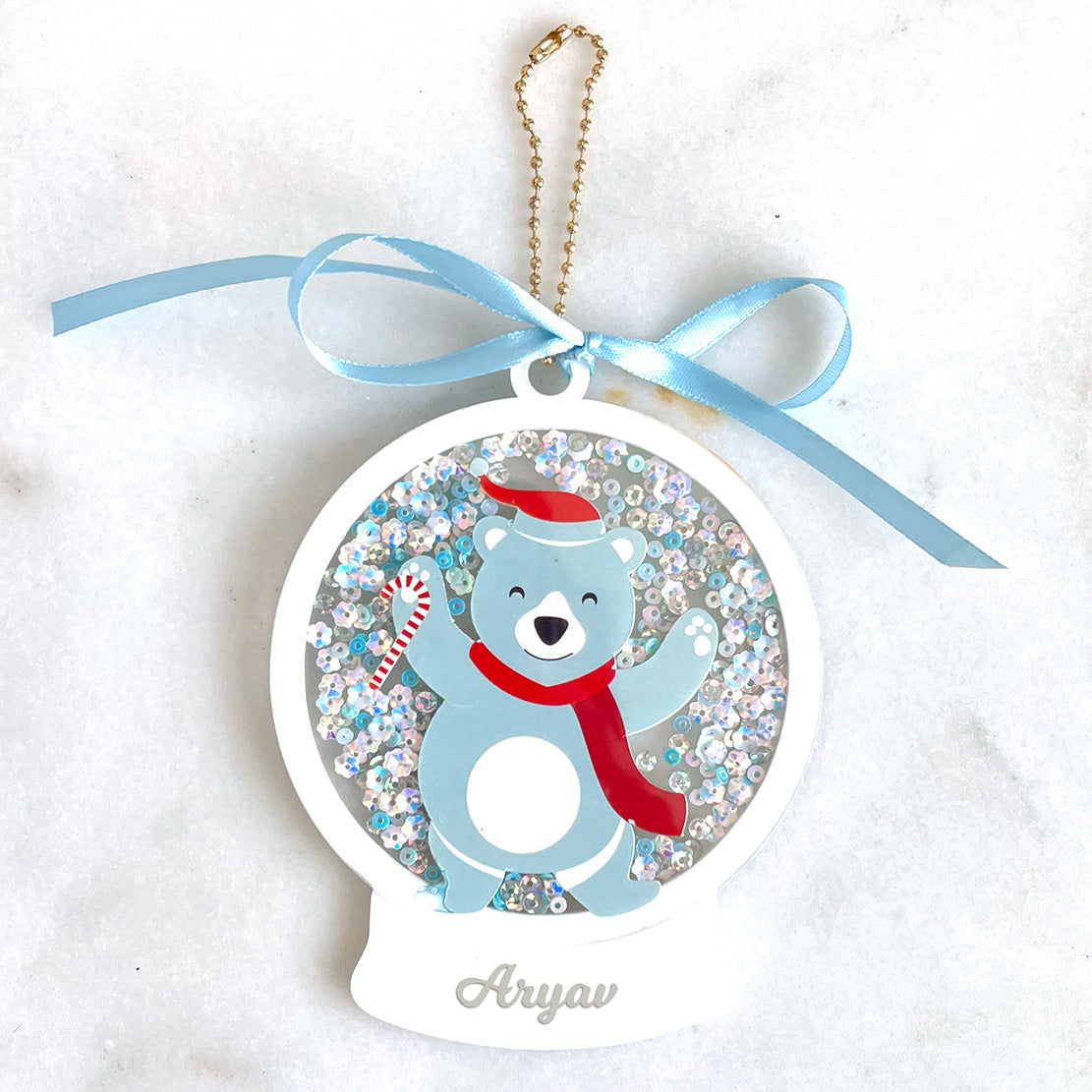 Polar Bear Snow Globe Ornament