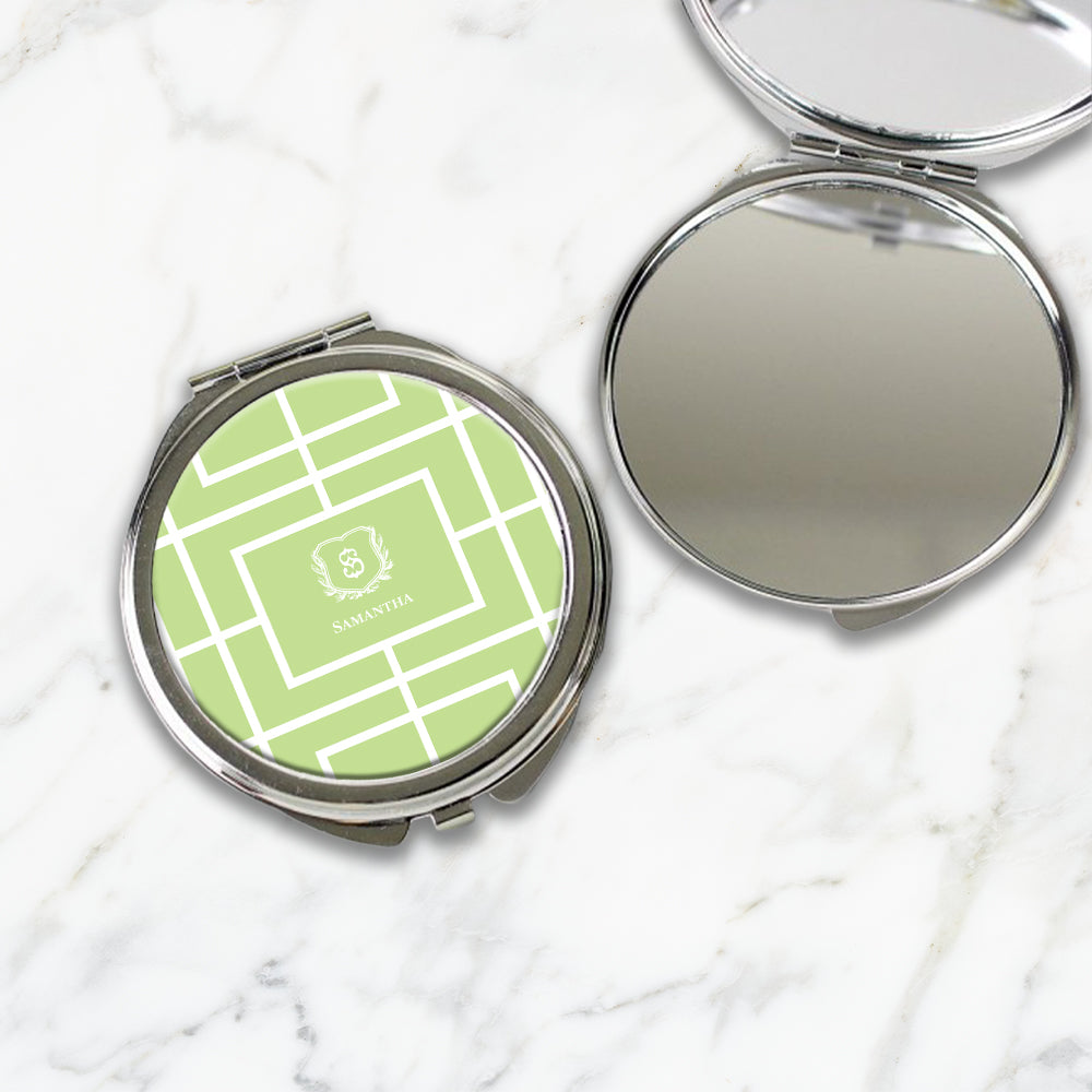 Nautical Grid Compact Mirror