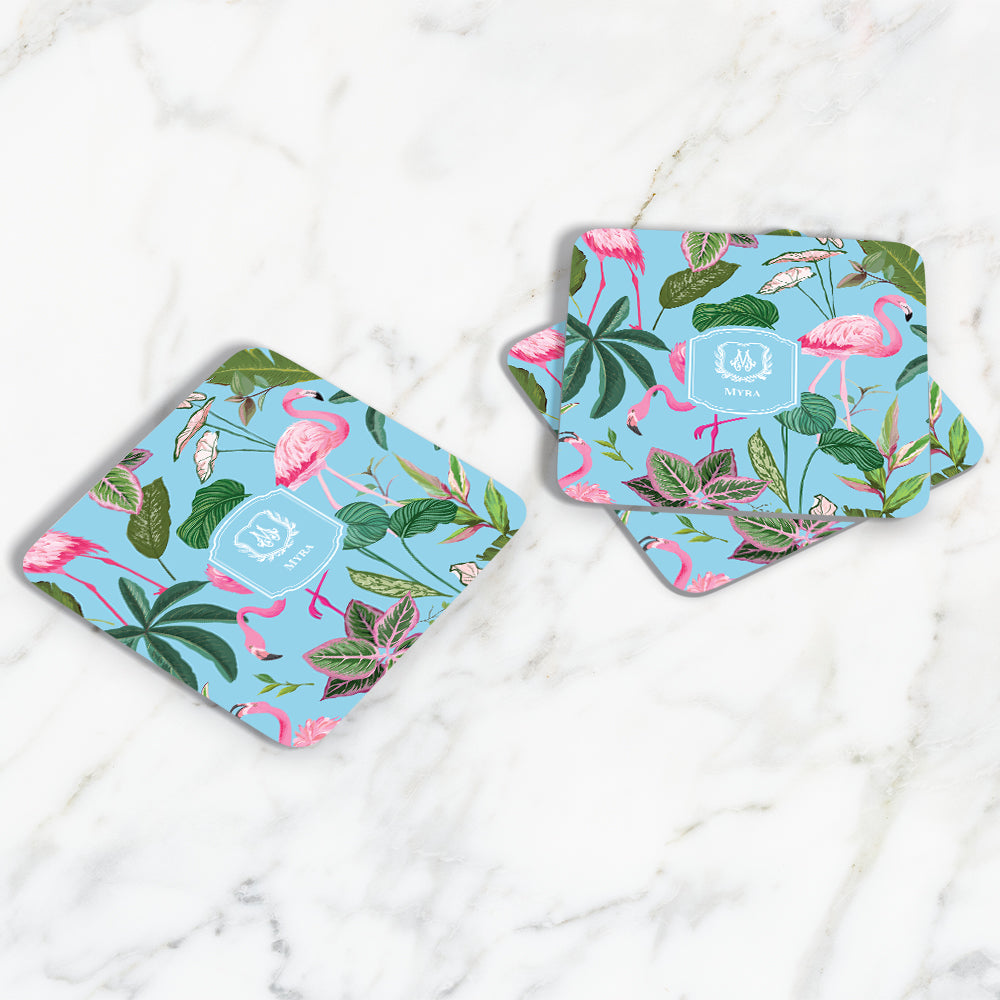 Flamingo Foliage Coasters