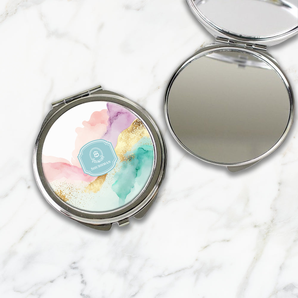 Gilded Strokes Compact Mirror