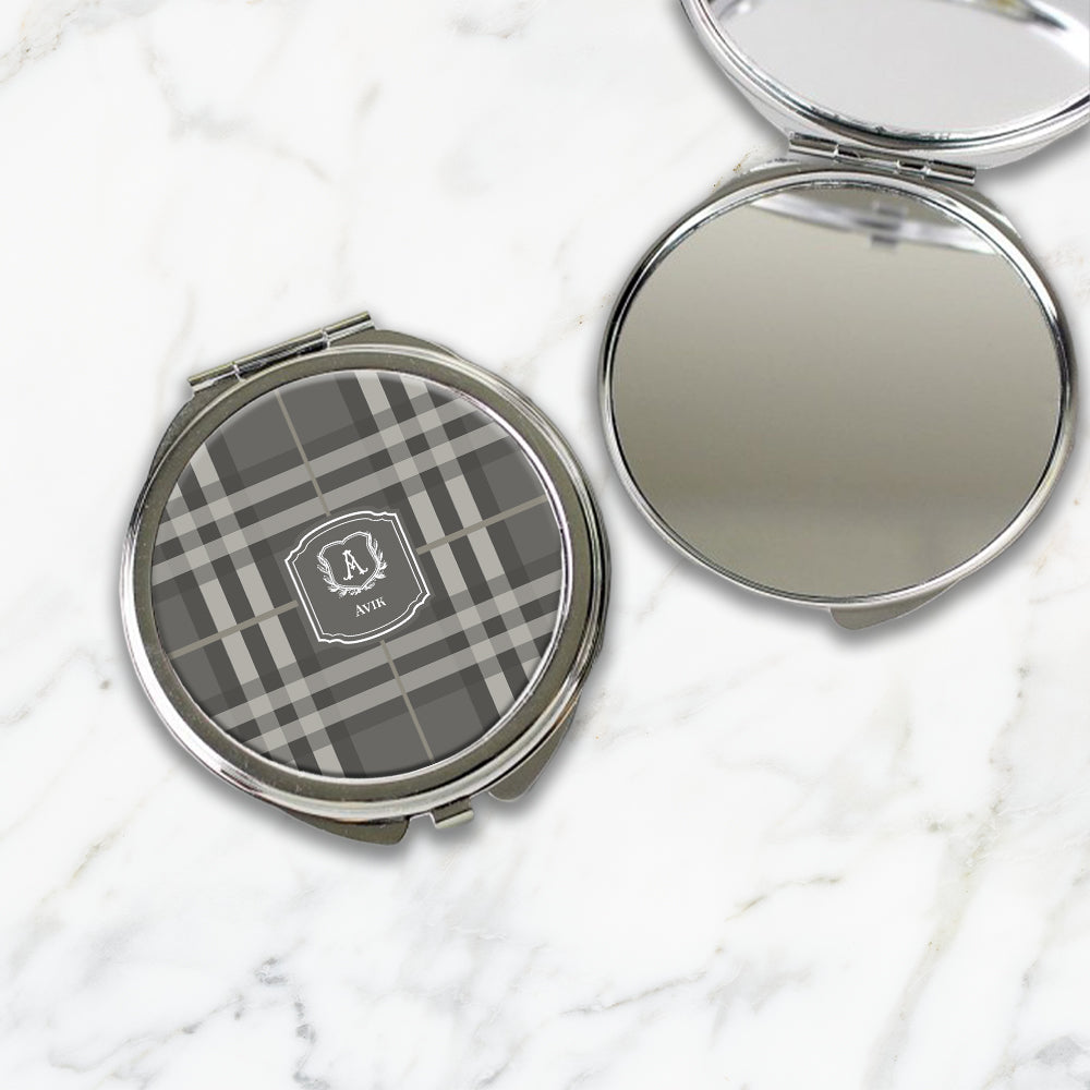 Plaid Compact Mirror