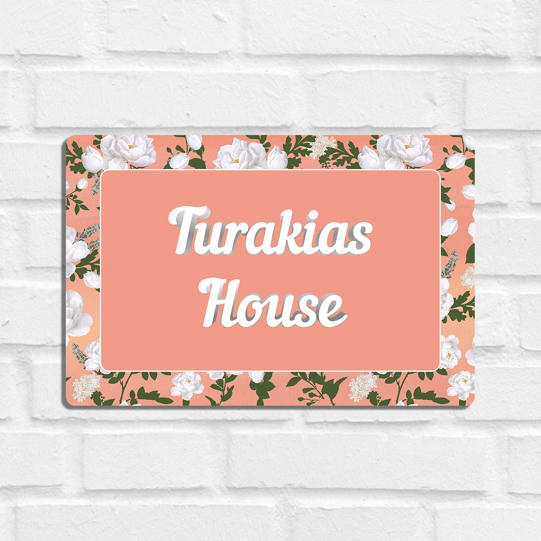 Peonies Name Plate - Standard