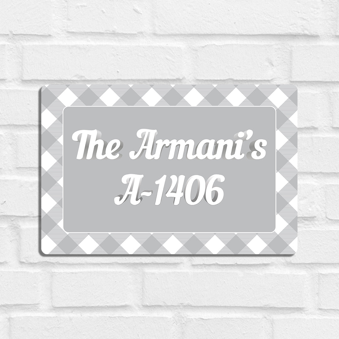 Gingham Name Plate - Standard