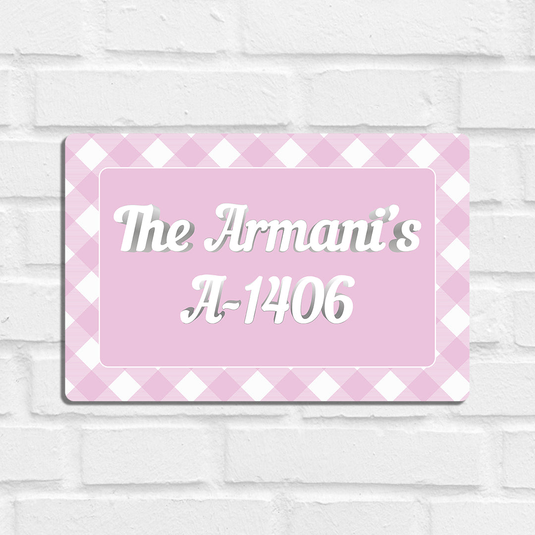 Gingham Name Plate - Standard