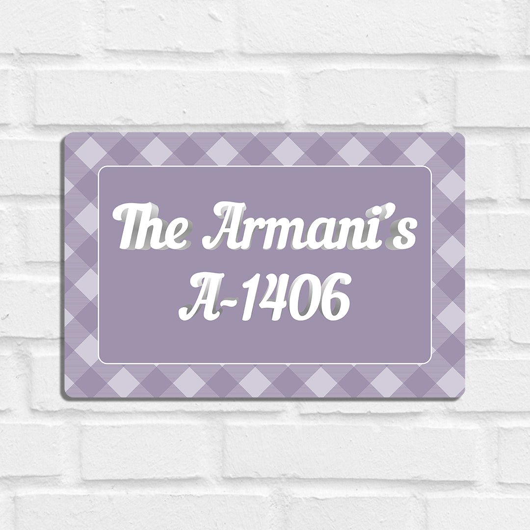 Gingham Name Plate - Standard