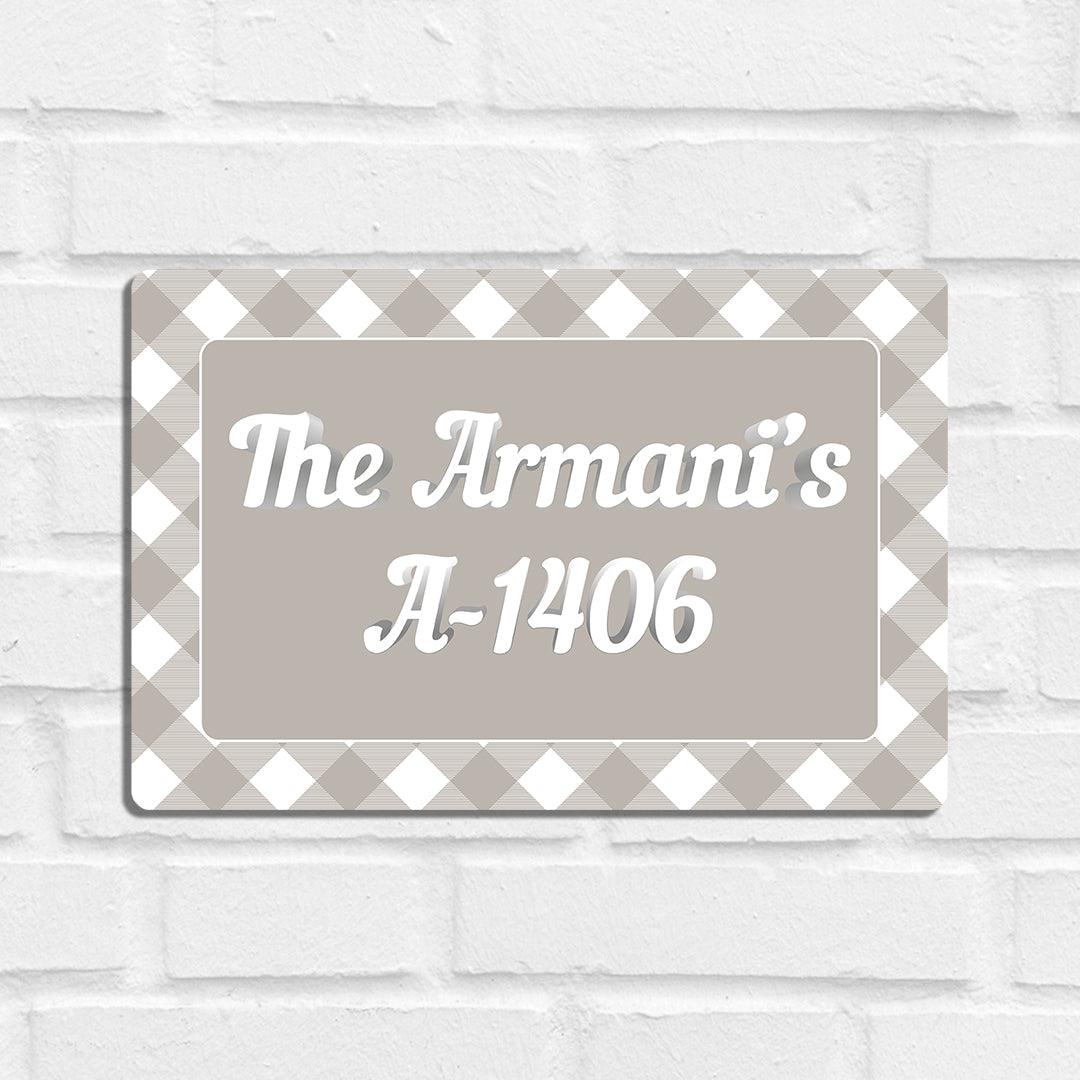 Gingham Name Plate - Standard