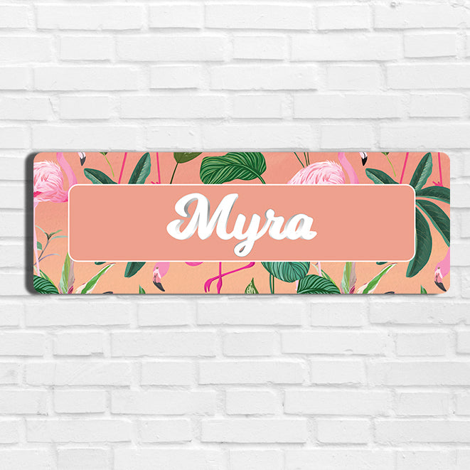 Flamingo Foliage Name Plate - Petite