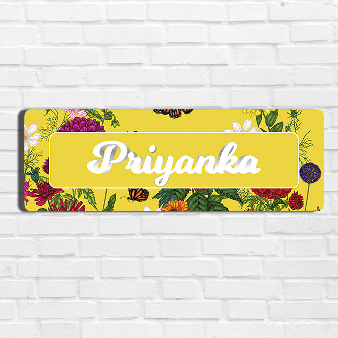 Floral Flutter Name Plate - Petite