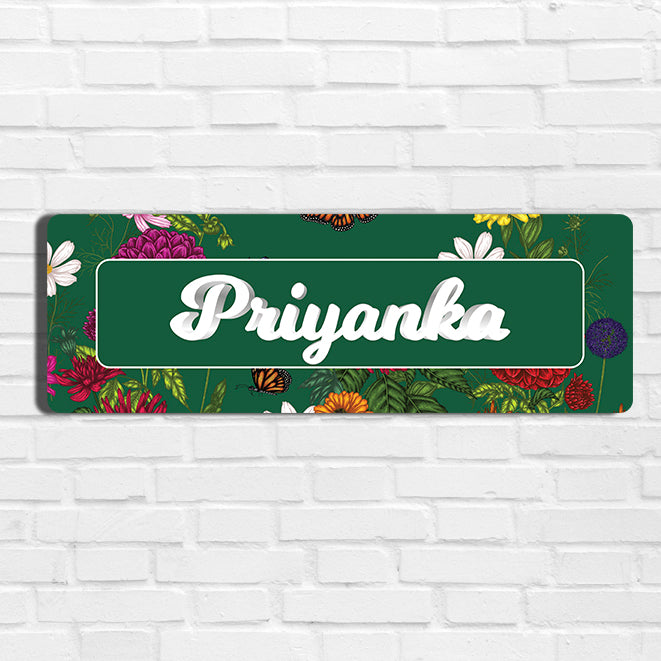 Floral Flutter Name Plate - Petite