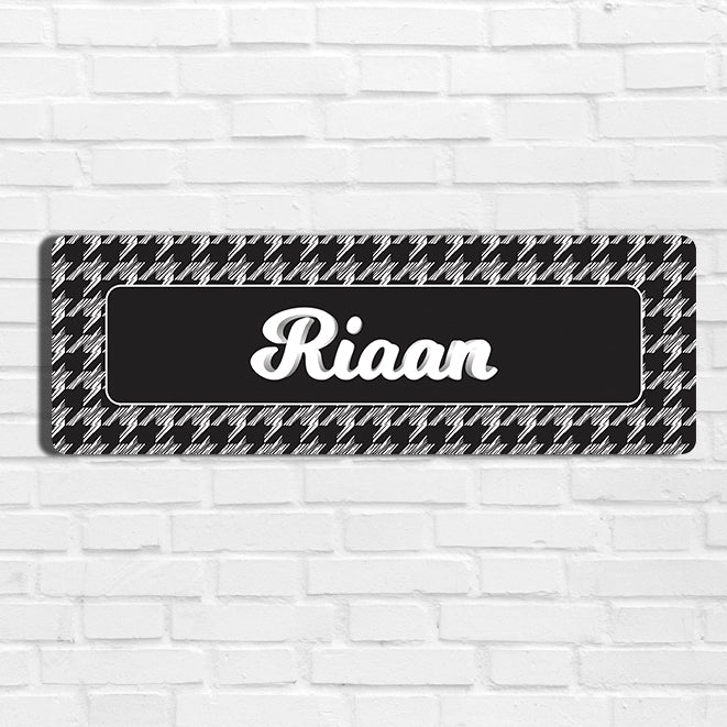 Houndstooth  Name Plate - Petite