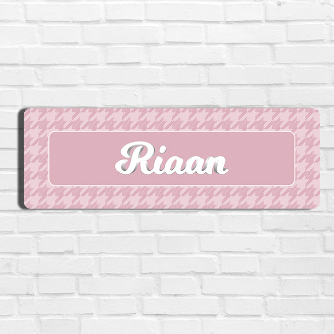 Houndstooth  Name Plate - Petite