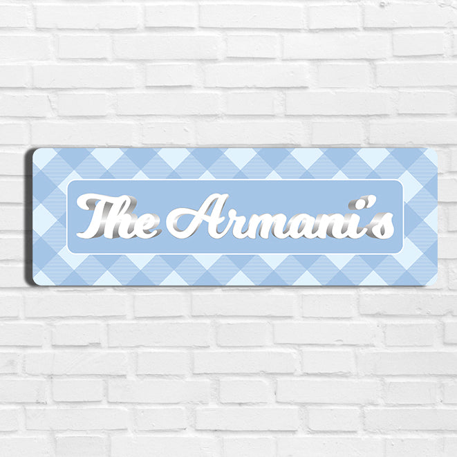 Gingham  Name Plate - Petite