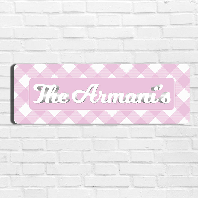 Gingham  Name Plate - Petite