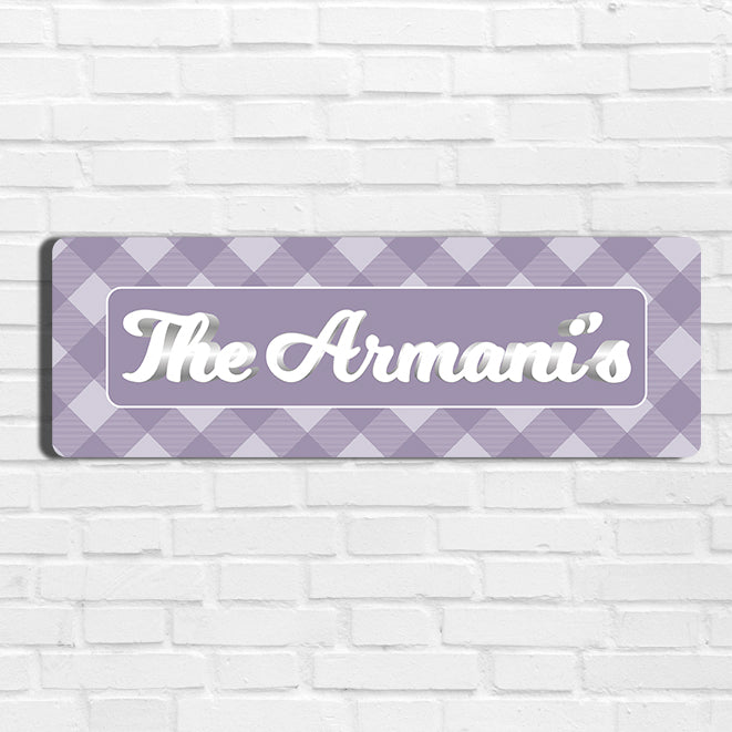 Gingham  Name Plate - Petite