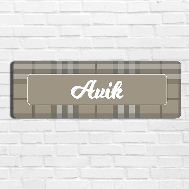 Plaid Name Plate - Petite