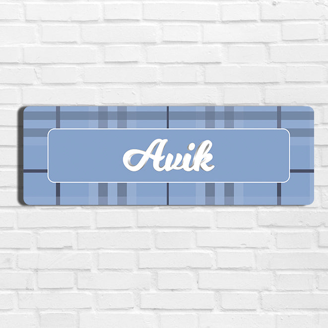 Plaid Name Plate - Petite