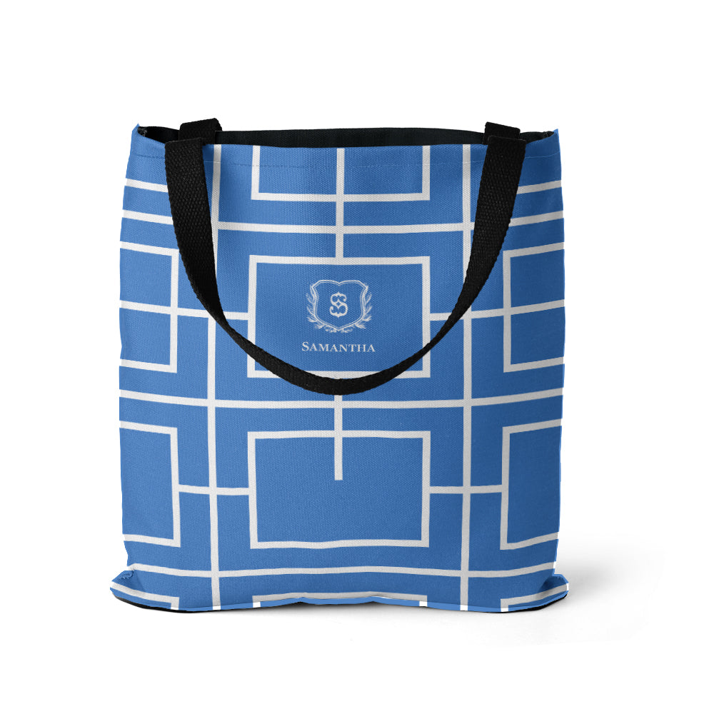 Nautical Grid Tote Bag