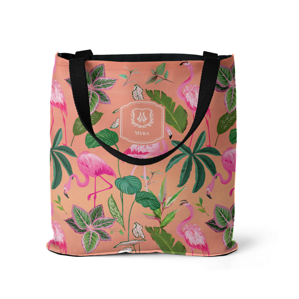 Flamingo Foliage Tote Bag