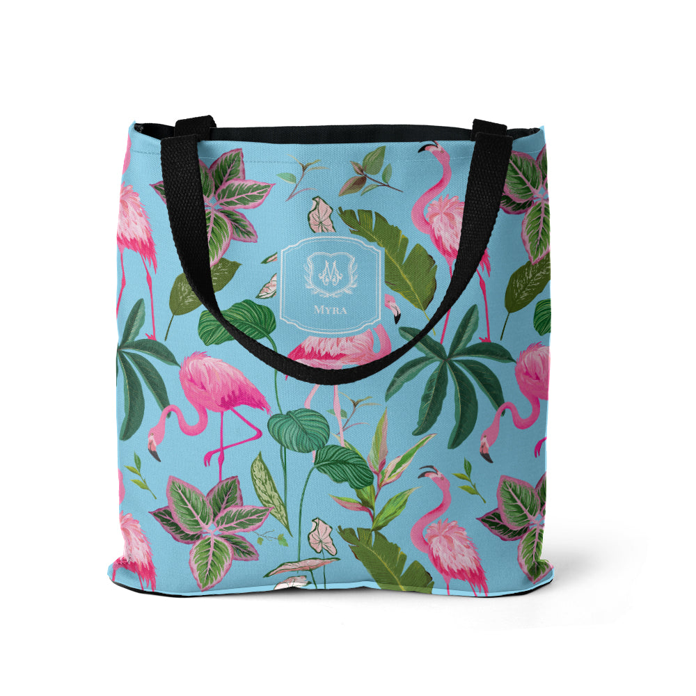 Flamingo Foliage Tote Bag