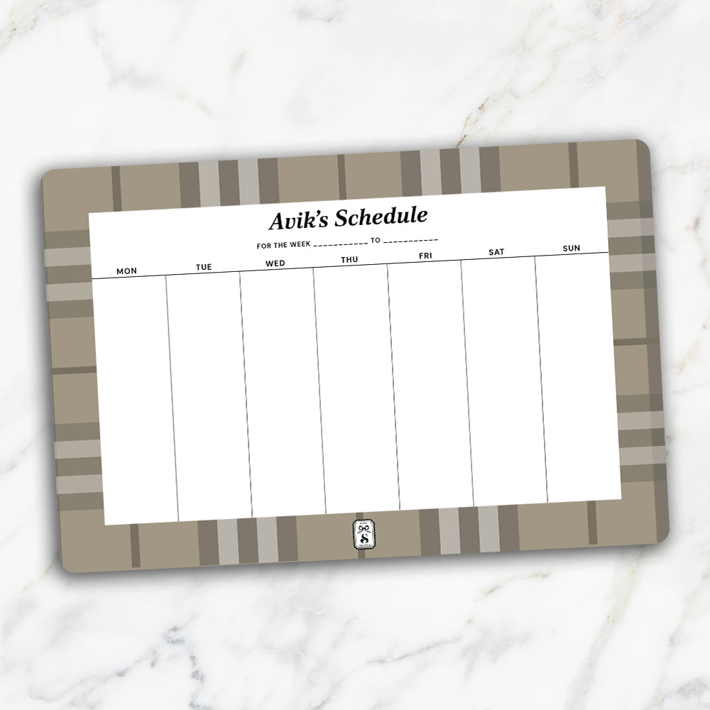 Plaid Weekly Planner