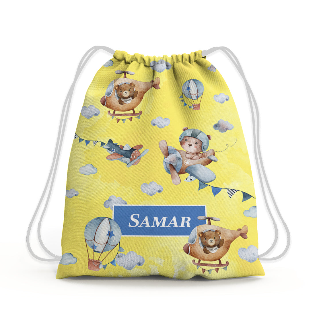 Teddy's Flight Drawstring Bag (kids)