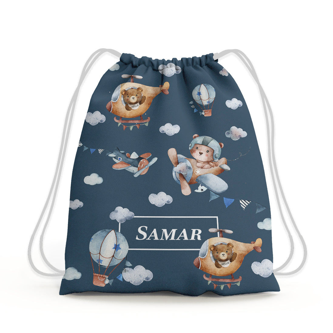 Teddy's Flight Drawstring Bag (kids)