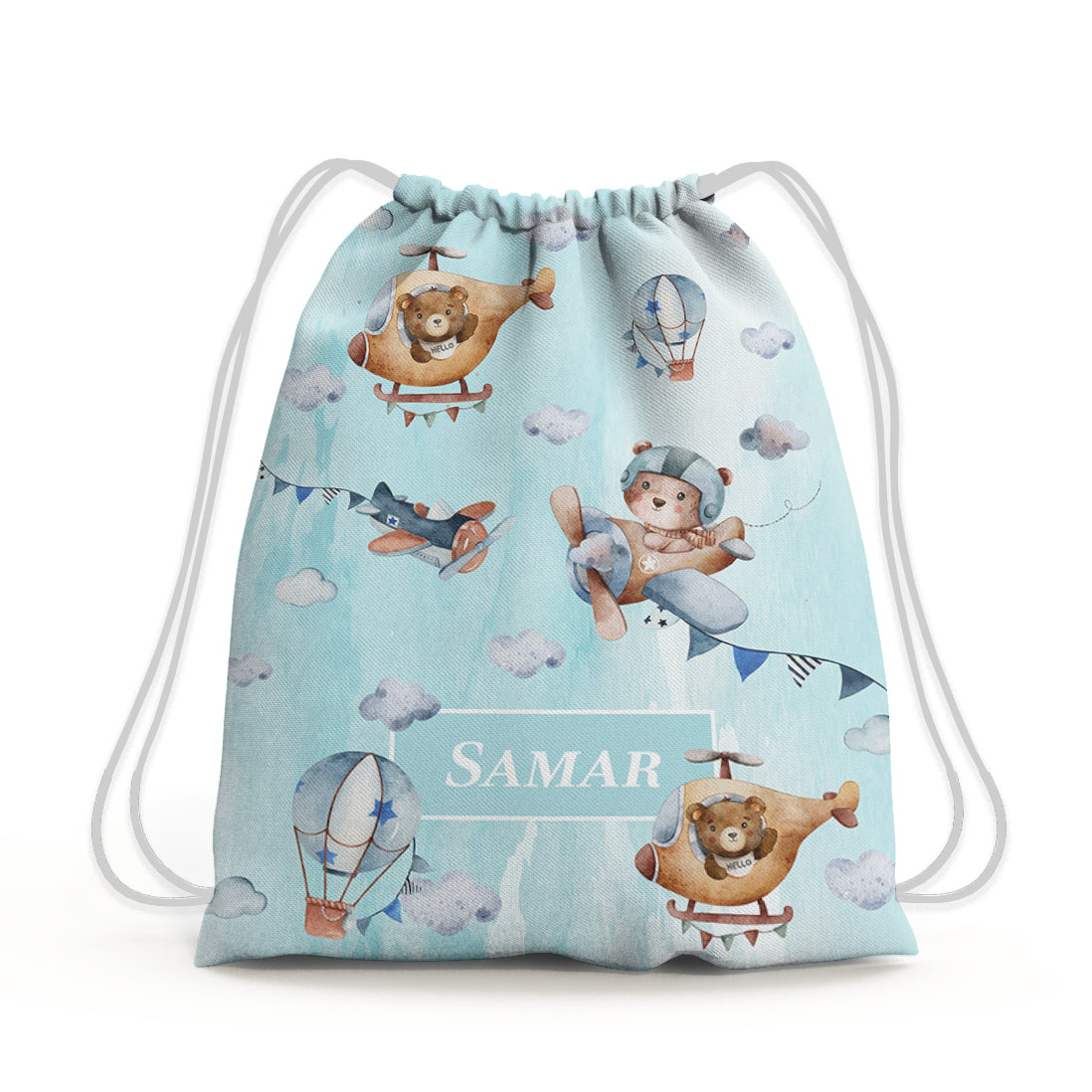 Teddy's Flight Drawstring Bag (kids)