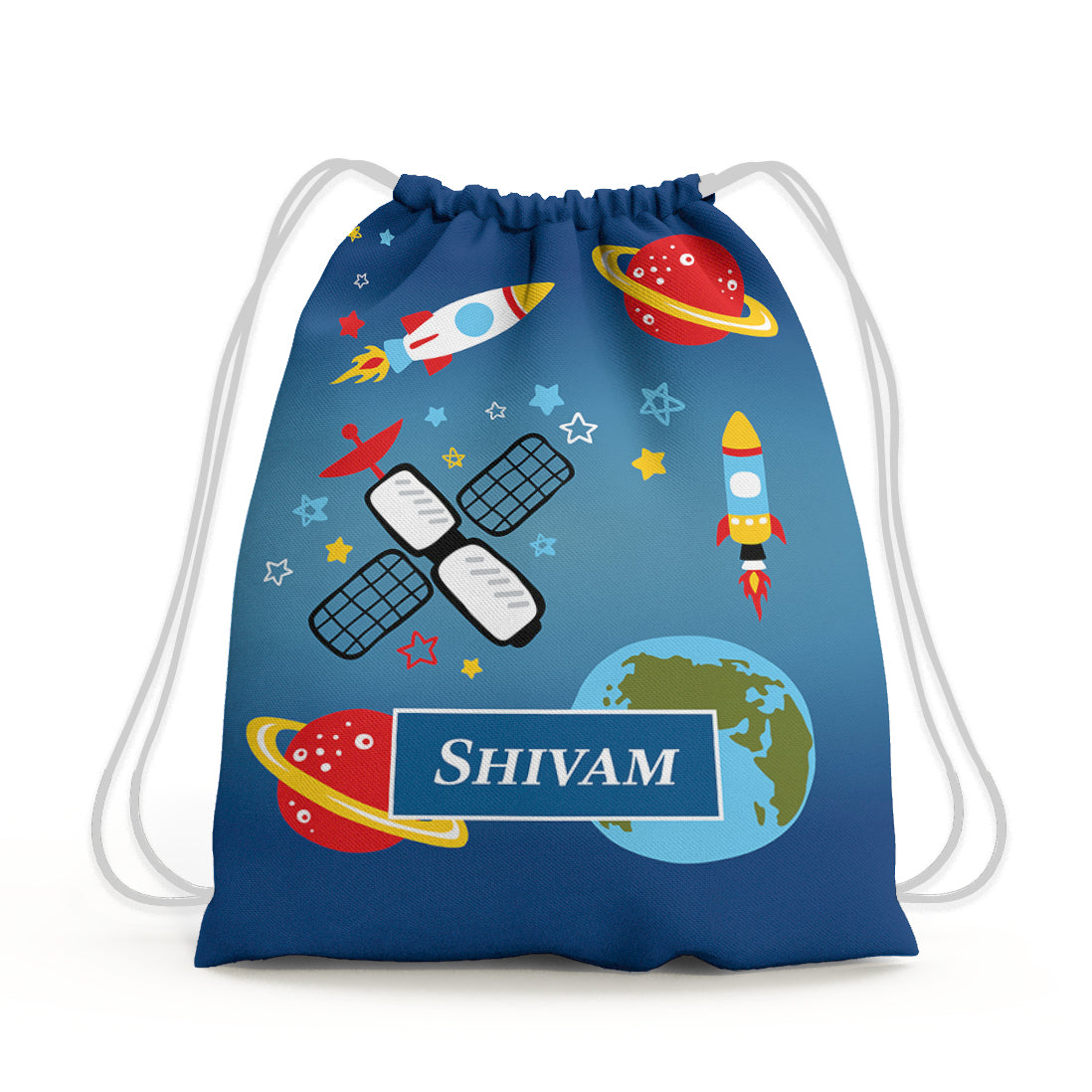 Space Satellites Drawstring Bag (kids)