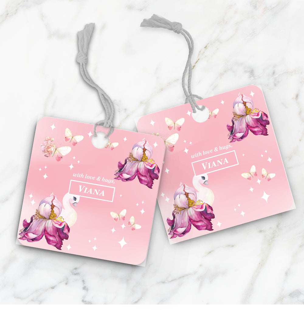 Butterfly Swan Blossom Gift Tag (kids)