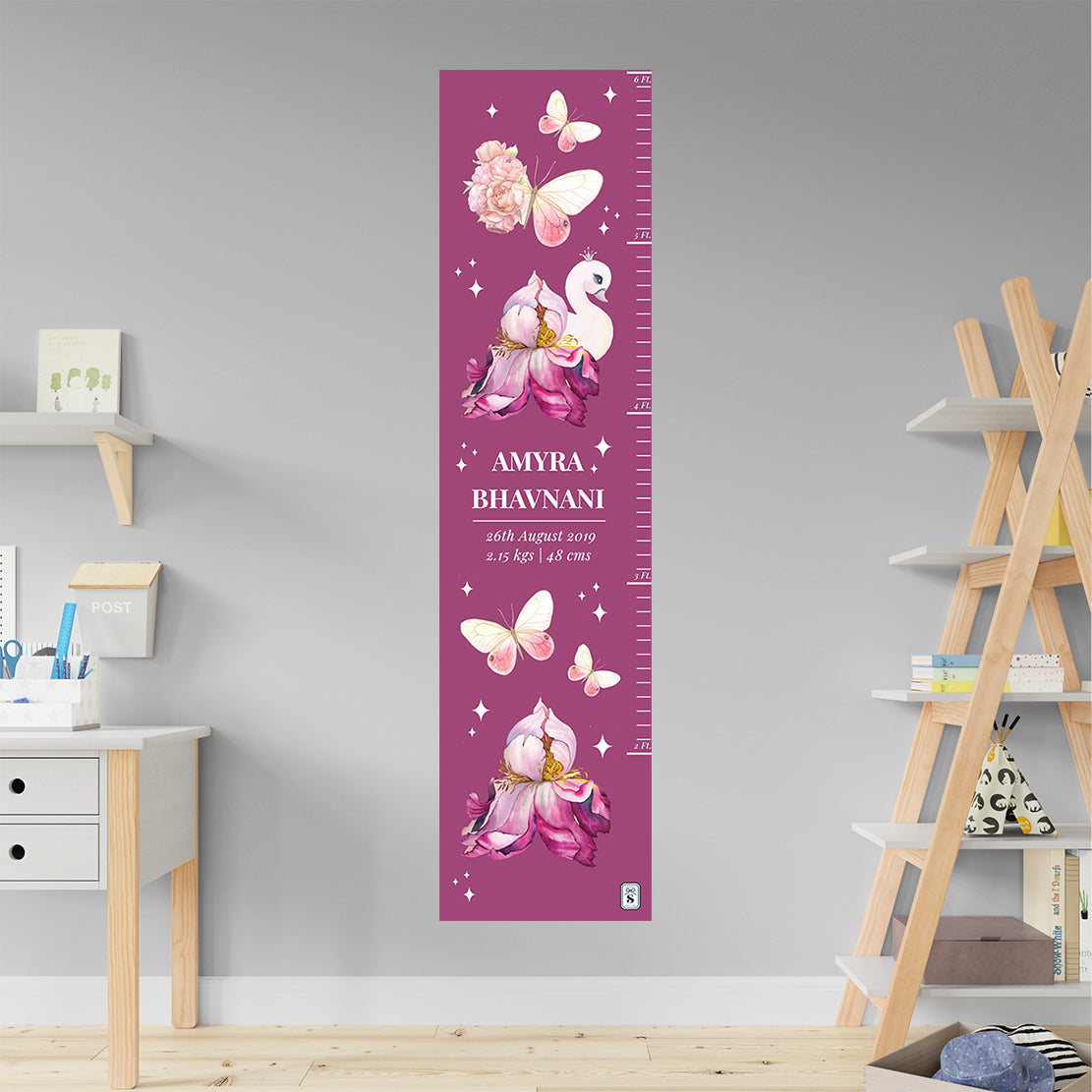 Butterfly Swan Blossom Height Chart (kids)