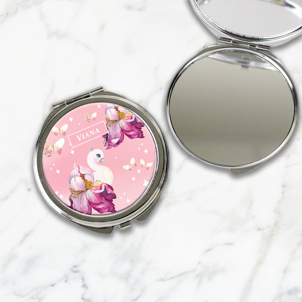 Butterfly Swan Blossom Kids Compact Mirror