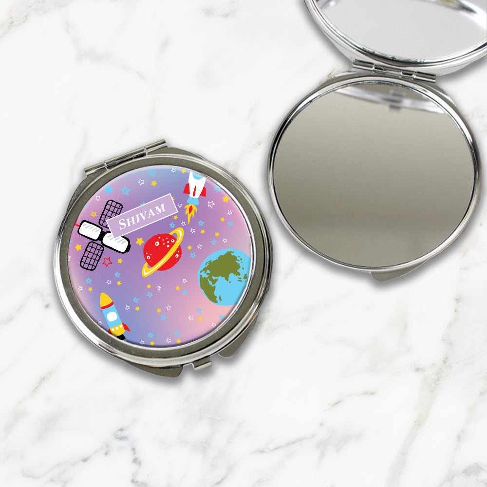 Space Satellites Kids Compact Mirror