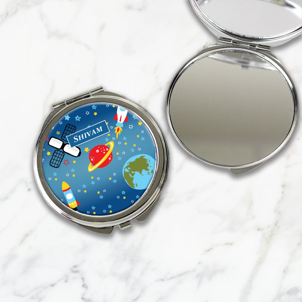 Space Satellites Kids Compact Mirror