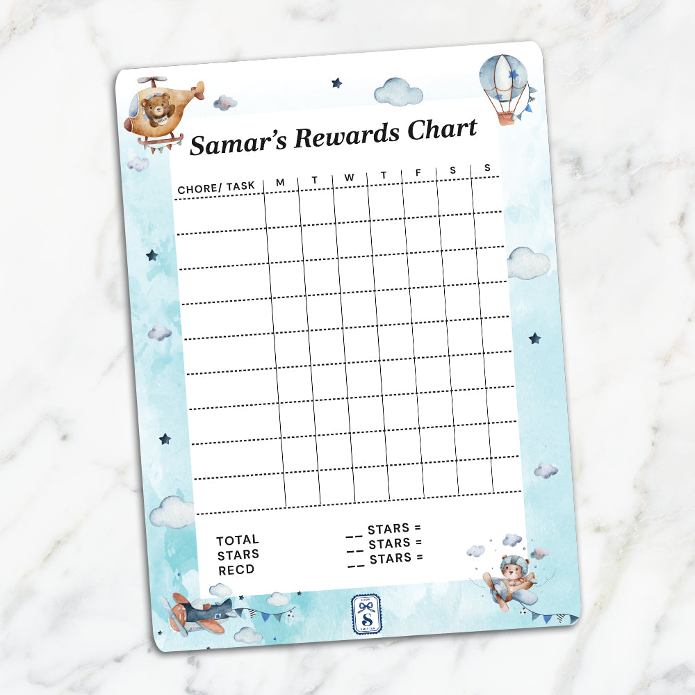 Teddy's Flight Kids Reward Chart