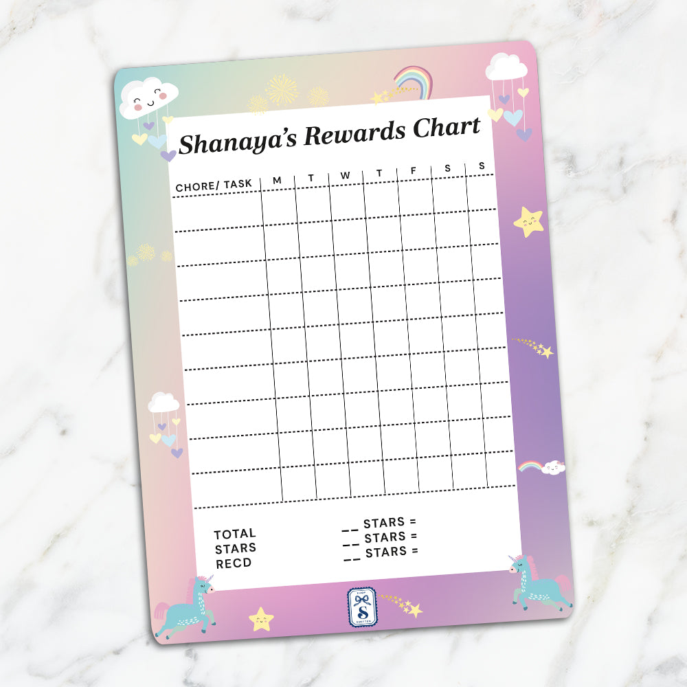 Unicorns & Rainbow Kids Reward Chart