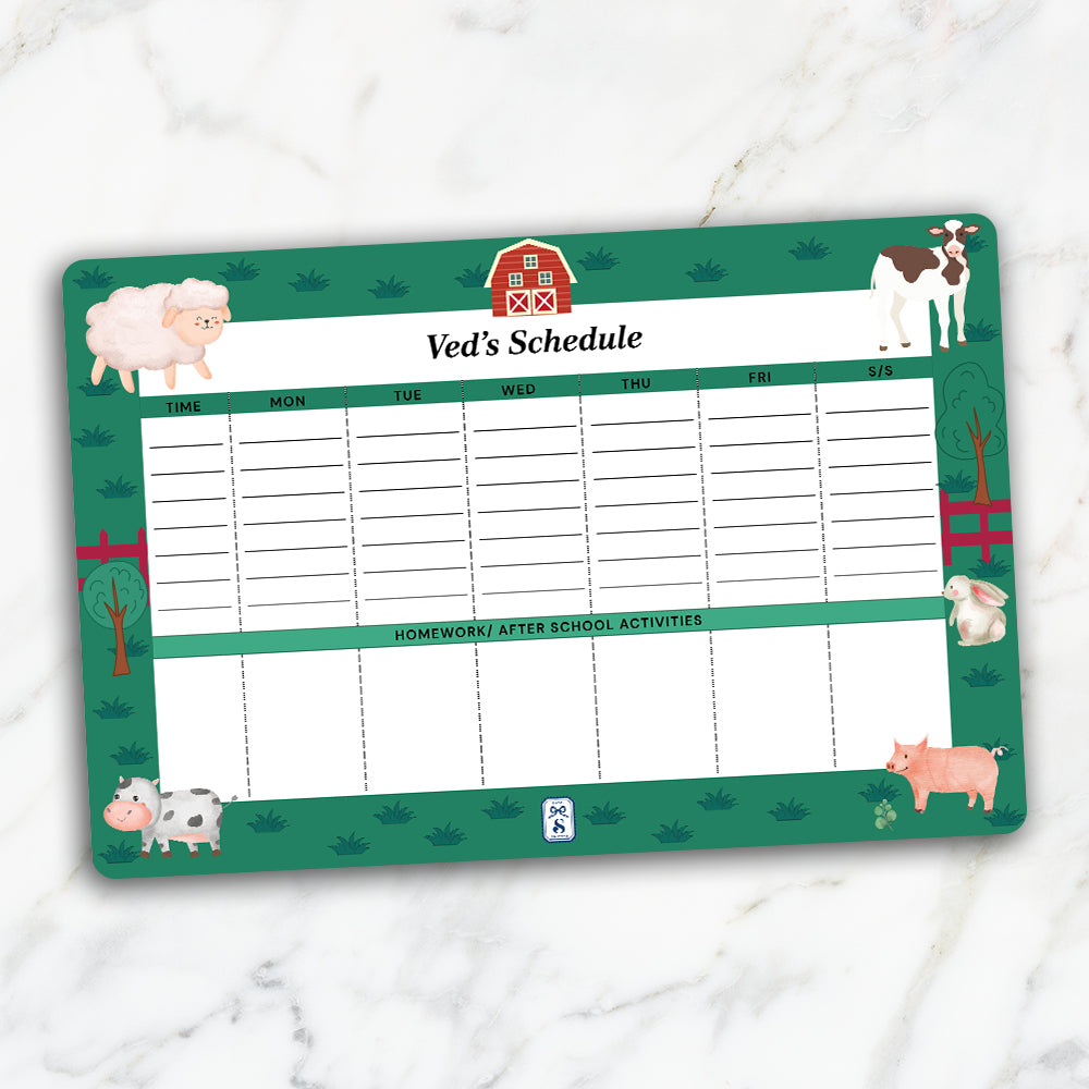 Farm Friends Kids Schedule Planner