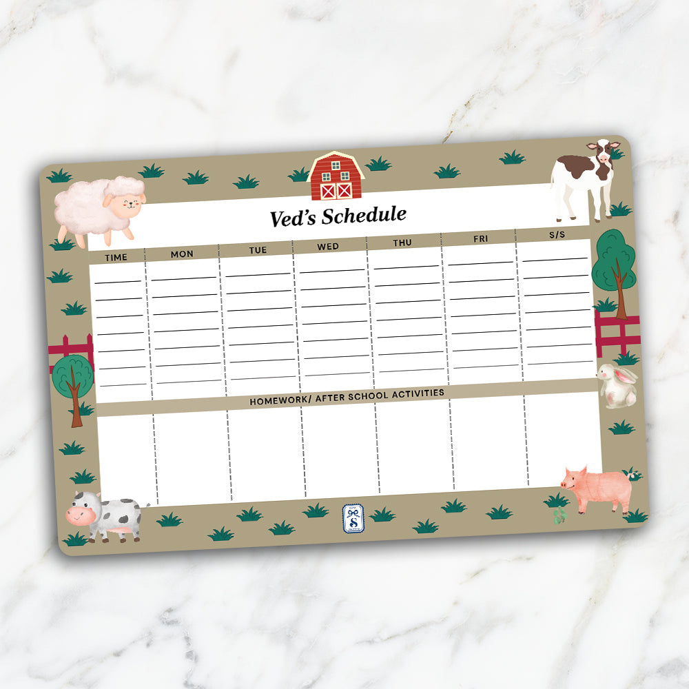 Farm Friends Kids Schedule Planner