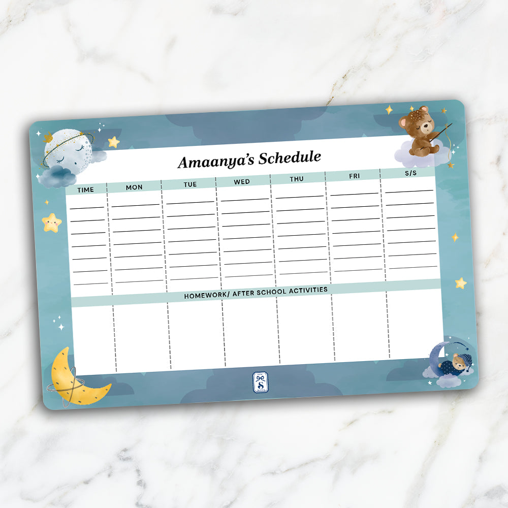 Moonlight Snuggles Kids Schedule Planner