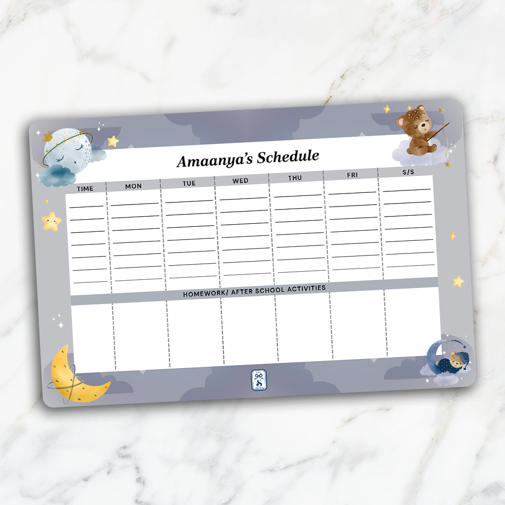 Moonlight Snuggles Kids Schedule Planner