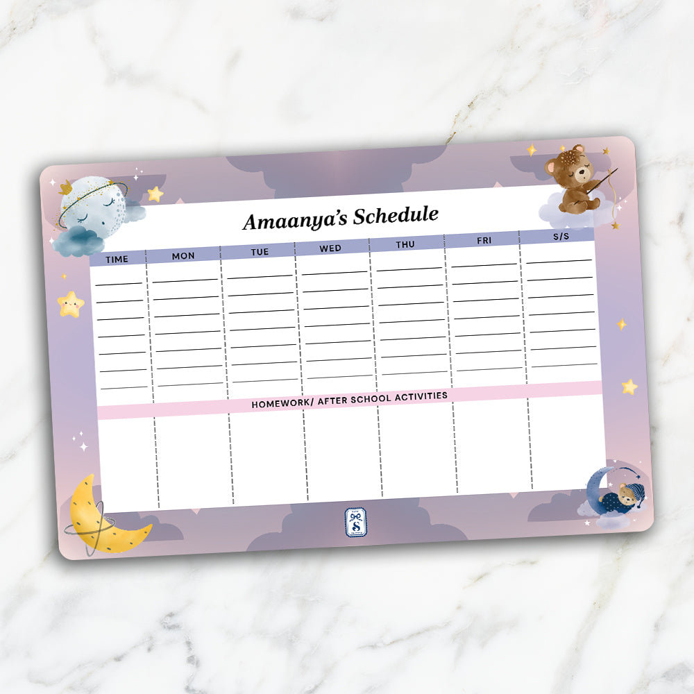 Moonlight Snuggles Kids Schedule Planner