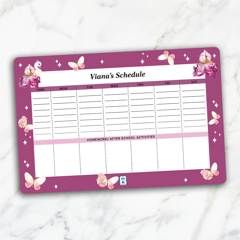 Butterfly Swan Blossom Kids Schedule Planner