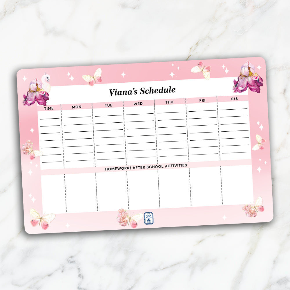 Butterfly Swan Blossom Kids Schedule Planner