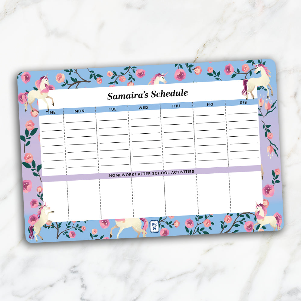 Unicorn Paradise Kids Schedule Planner