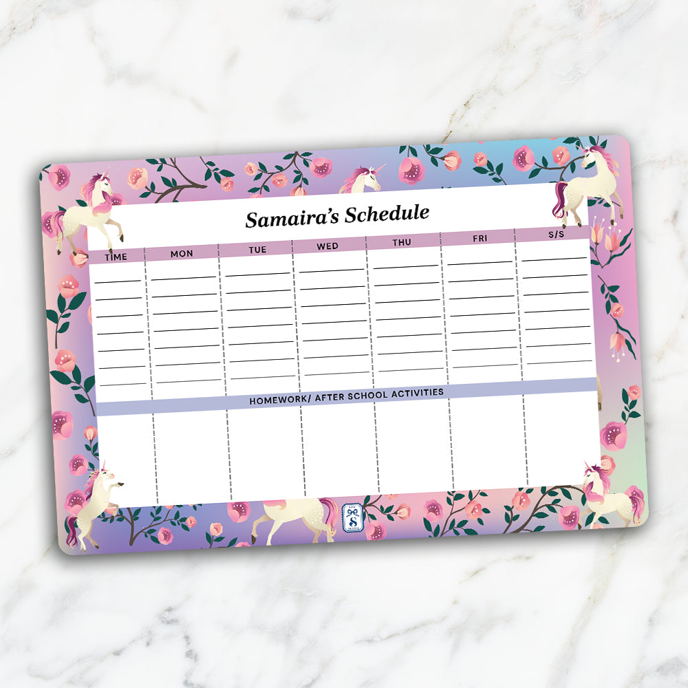 Unicorn Paradise Kids Schedule Planner