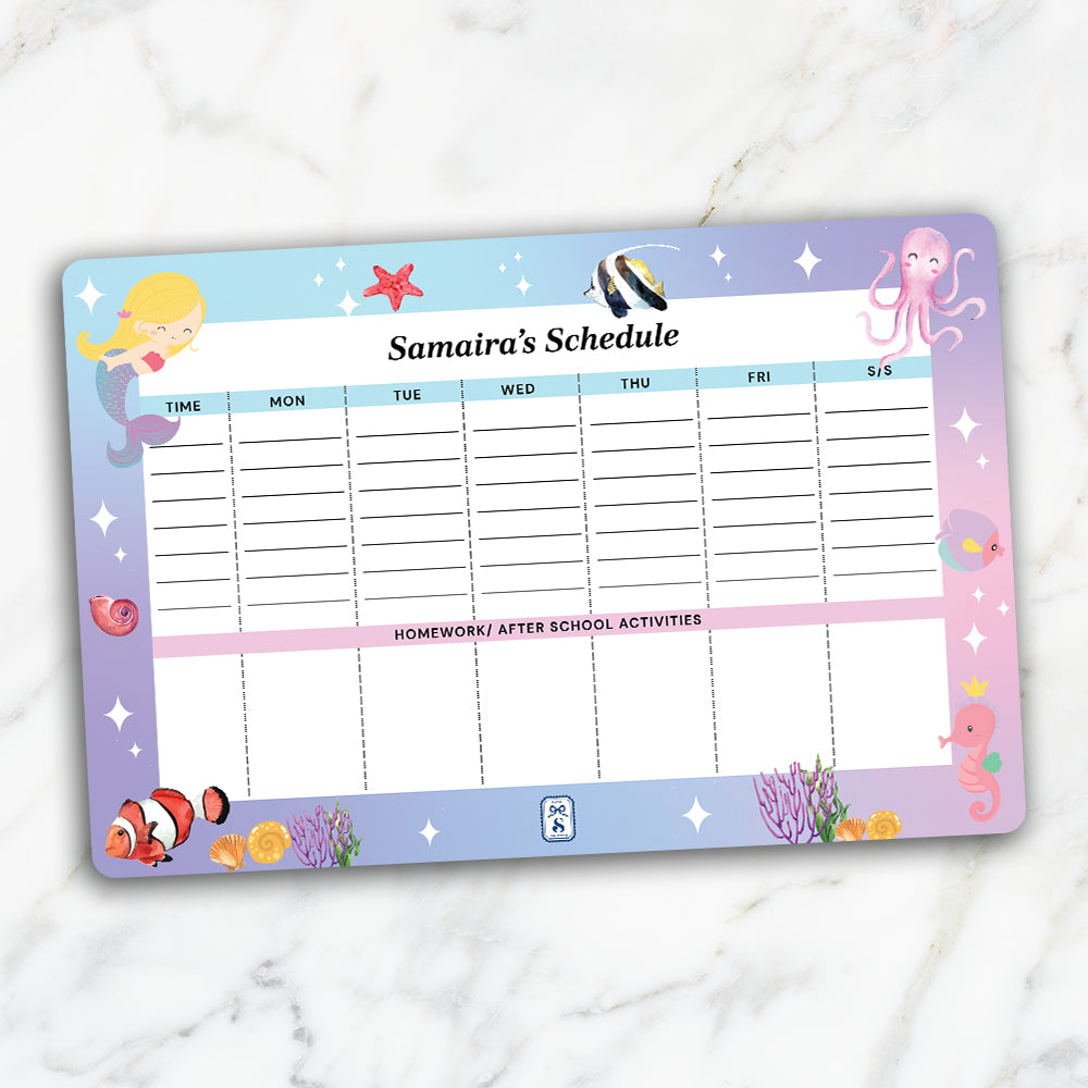 Lil Mermaid Kids Schedule Planner